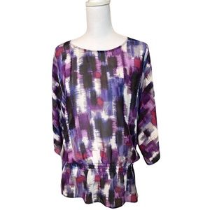 CHICO’S cinched waist blouse size 12 (Chico’s size 2)